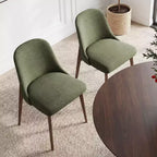 Chaise de salle à manger blanche en bois massif tapissée, H 32,7 po