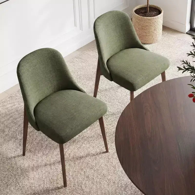 Chaise de salle à manger blanche en bois massif tapissée, H 32,7 po