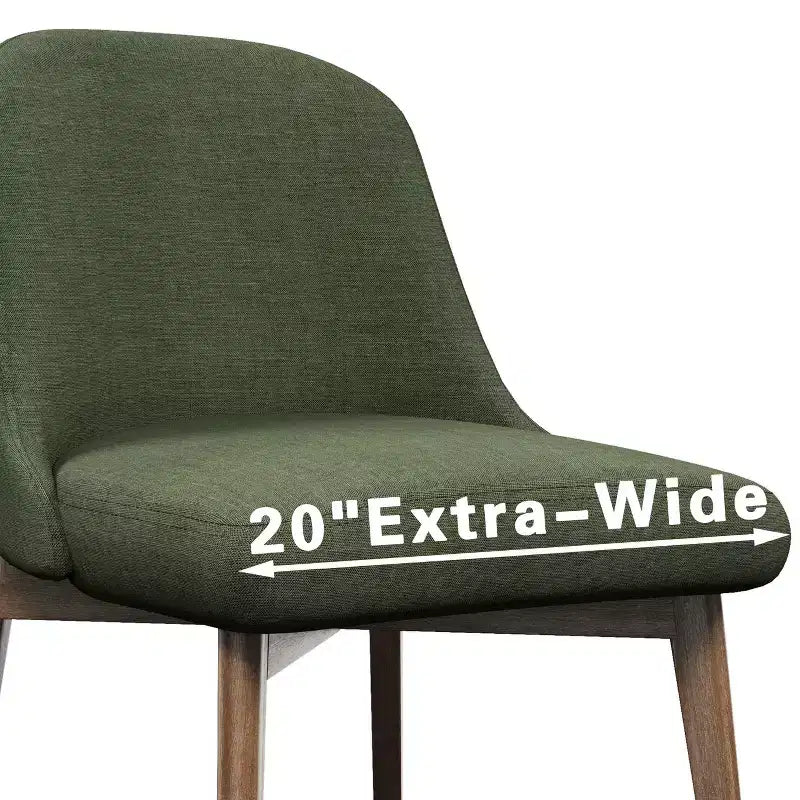 Chaise de salle à manger blanche en bois massif tapissée, H 32,7 po