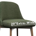 Chaise de salle à manger blanche en bois massif tapissée, H 32,7 po