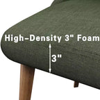 Chaise de salle à manger blanche en bois massif tapissée, H 32,7 po