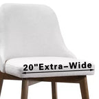 Chaise de salle à manger blanche en bois massif tapissée, H 32,7 po