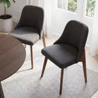 Chaise de salle à manger blanche en bois massif tapissée, H 32,7 po