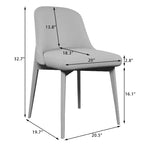 Chaise de salle à manger blanche en bois massif tapissée, H 32,7 po