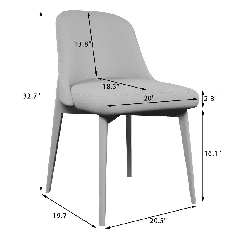 Chaise de salle à manger blanche en bois massif tapissée, H 32,7 po