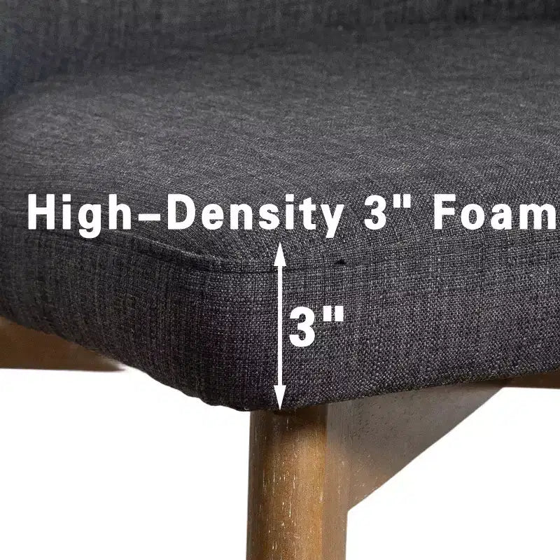Chaise de salle à manger blanche en bois massif tapissée, H 32,7 po