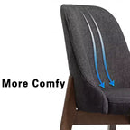 Chaise de salle à manger blanche en bois massif tapissée, H 32,7 po