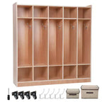 5-Section Kids Study room Coat Locker, Space-Saving Mobile Children's Storage Shelf, for Home, Living Room