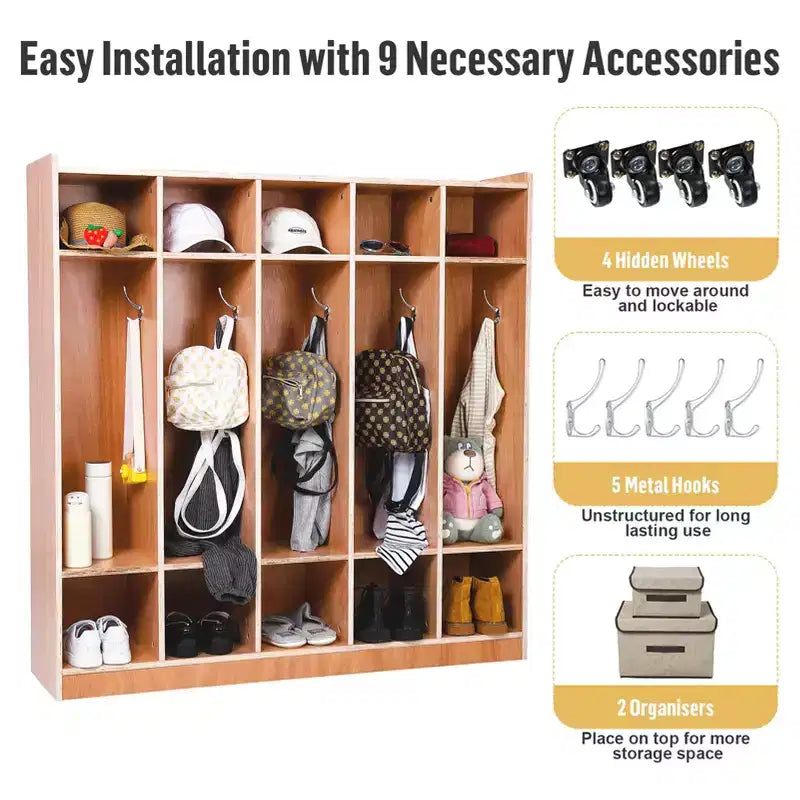 Casier de rangement à 5 sections pour chambre d'enfant, étagère de rangement mobile peu encombrante pour enfants, pour la maison, le salon