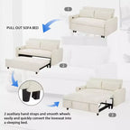 57.48 Canapé-lit gigogne convertible 2 places causeuse Canapé-lit moderne avec deux oreillers décoratifs et ports USB, beige