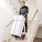 Chariot de transport VEVOR, capacité de 100 kg, diable pliable robuste avec poignée télescopique, noir et orange