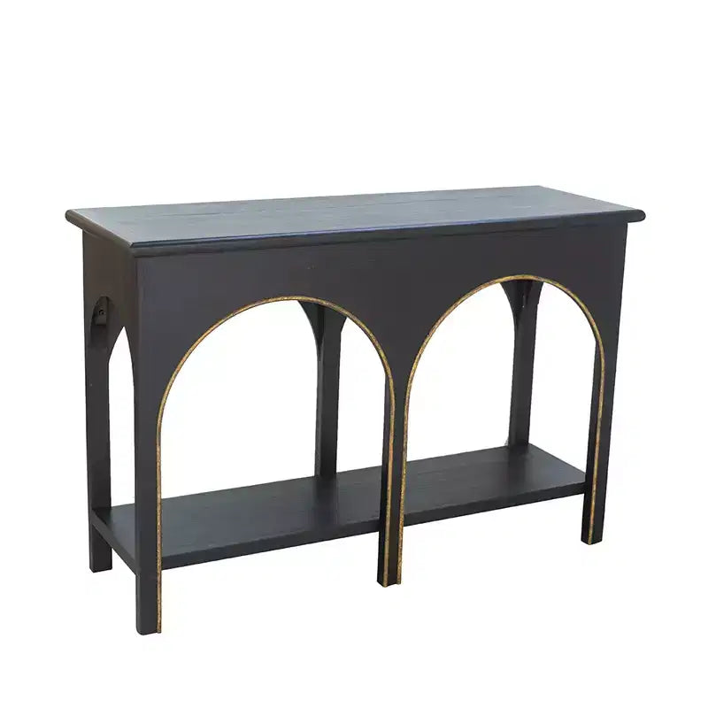 GDFStudio Wilona Table console moderne en bois de paulownia de 47 po avec étagère inférieure