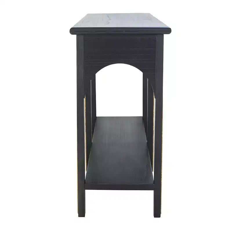 GDFStudio Wilona Table console moderne en bois de paulownia de 47 po avec étagère inférieure