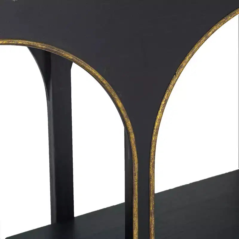 GDFStudio Wilona Table console moderne en bois de paulownia de 47 po avec étagère inférieure