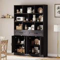 71 H x 47 W Wooden Kids Bookcase - 6-Tier Storage Cabinet with 2 Drawers & 4 Doors - Large Organizer Shelf for Kids' Room, Living Room or Office