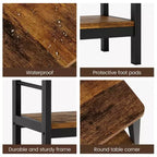 Lot de 2 tables d'appoint modernes - Étagère de rangement à 3 niveaux, Design peu encombrant, Tables de chevet pour salon et chambre, Style ferme, Montage facile