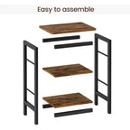 Lot de 2 tables d'appoint modernes - Étagère de rangement à 3 niveaux, Design peu encombrant, Tables de chevet pour salon et chambre, Style ferme, Montage facile