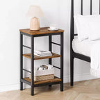 Lot de 2 tables d'appoint modernes - Étagère de rangement à 3 niveaux, Design peu encombrant, Tables de chevet pour salon et chambre, Style ferme, Montage facile