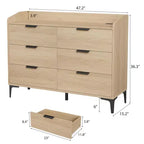 Commode de rangement moderne à 6 tiroirs en bois, meuble haut autoportant, sécurité anti-basculement, assemblage facile, pieds réglables, pour chambre, salon