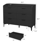 Commode de rangement moderne à 6 tiroirs en bois, meuble haut autoportant, sécurité anti-basculement, assemblage facile, pieds réglables, pour chambre, salon