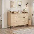 Modern 6-Drawer Wooden Storage Cabinet, Tall Freestanding Dresser, Anti-Tip Safety, Easy Assembly, Adjustable Feet, for Bedroom, Living Room