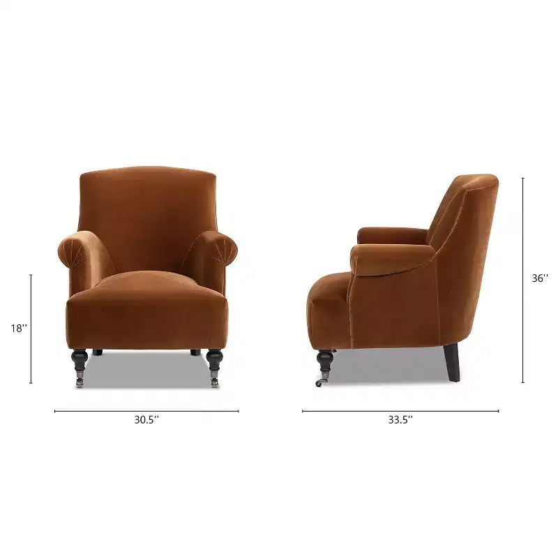 Fauteuil d'appoint Jennifer Taylor Home Eloise 30 avec accoudoirs plissés
