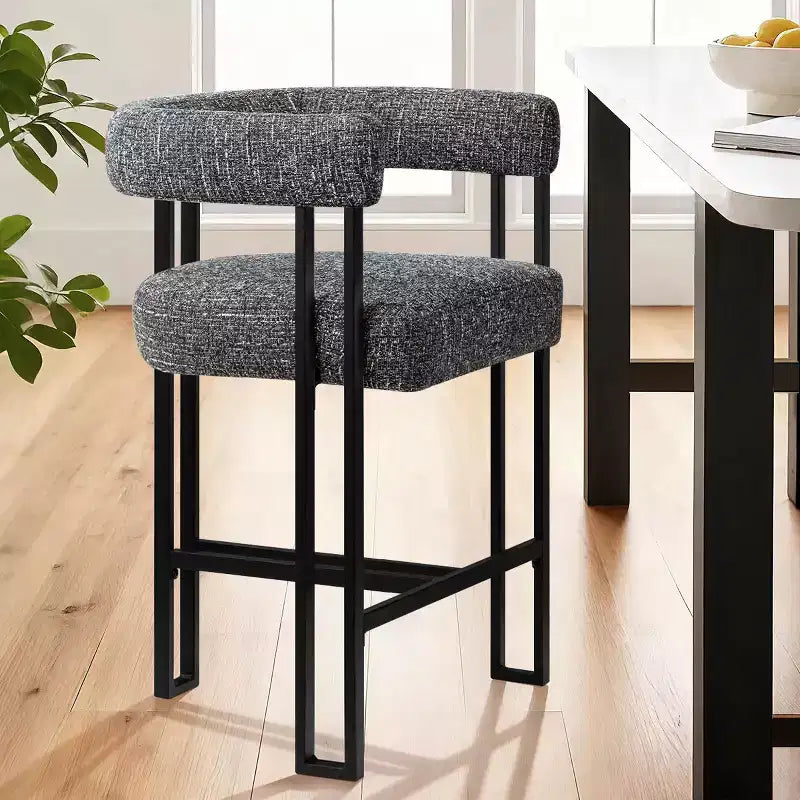 Tabourets de bar rembourrés modernes à hauteur de comptoir, tabourets de 24 pouces pour îlot de cuisine avec dossier, chaises de comptoir en tissu pour salle à manger ou bar à la maison - Panipeachy
