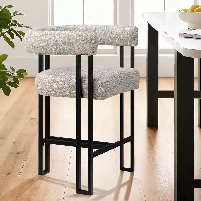 Tabourets de bar rembourrés modernes à hauteur de comptoir, tabourets de 24 pouces pour îlot de cuisine avec dossier, chaises de comptoir en tissu pour salle à manger ou bar à la maison - Panipeachy