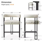 Tabourets de bar rembourrés modernes à hauteur de comptoir, tabourets de 24 pouces pour îlot de cuisine avec dossier, chaises de comptoir en tissu pour salle à manger ou bar à la maison - Panipeachy