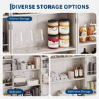 Meuble de cuisine autoportant de 183 cm, armoire de rangement de style ferme, étagères réglables, pour salon