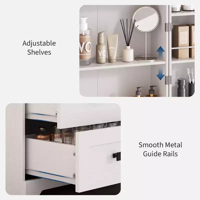 Meuble de cuisine autoportant de 183 cm, armoire de rangement de style ferme, étagères réglables, pour salon