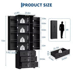 Meuble de cuisine autoportant de 183 cm, armoire de rangement de style ferme, étagères réglables, pour salon