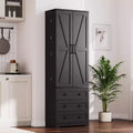 72 Tall Kitchen Pantry Cabinet, Freestanding Farmhouse Storage Cabinet, Adjustable Shelves, for Living Room