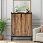 MAYEERTY Meuble à chaussures en bois avec 2 portes, design anti-poussière pour entrée/couloir
