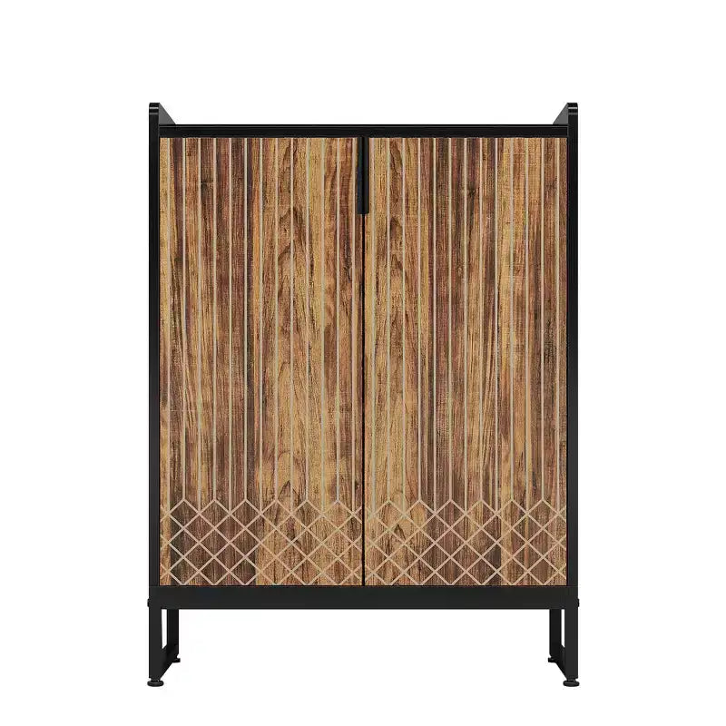 MAYEERTY Meuble à chaussures en bois avec 2 portes, design anti-poussière pour entrée/couloir