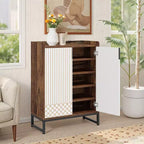 MAYEERTY Meuble à chaussures en bois avec 2 portes, design anti-poussière pour entrée/couloir
