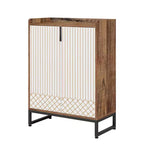 MAYEERTY Meuble à chaussures en bois avec 2 portes, design anti-poussière pour entrée/couloir