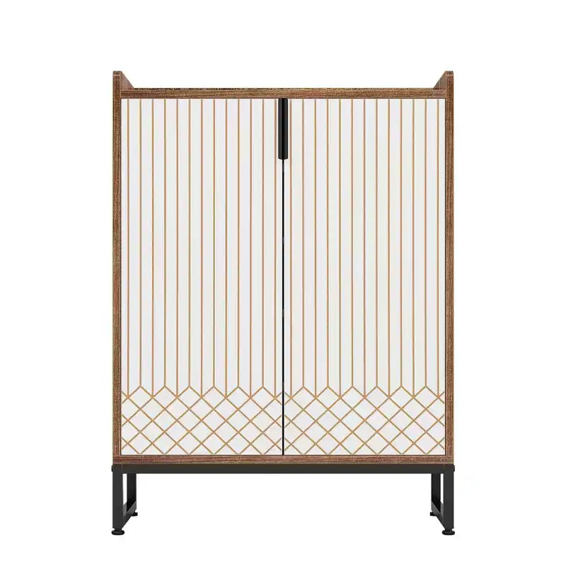 MAYEERTY Meuble à chaussures en bois avec 2 portes, design anti-poussière pour entrée/couloir