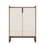 MAYEERTY Meuble à chaussures en bois avec 2 portes, design anti-poussière pour entrée/couloir