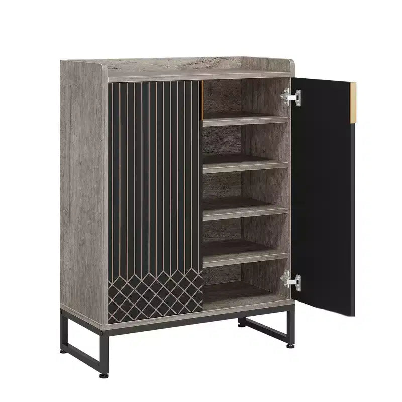 MAYEERTY Meuble à chaussures en bois avec 2 portes, design anti-poussière pour entrée/couloir