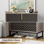MAYEERTY Meuble à chaussures en bois avec 2 portes, design anti-poussière pour entrée/couloir