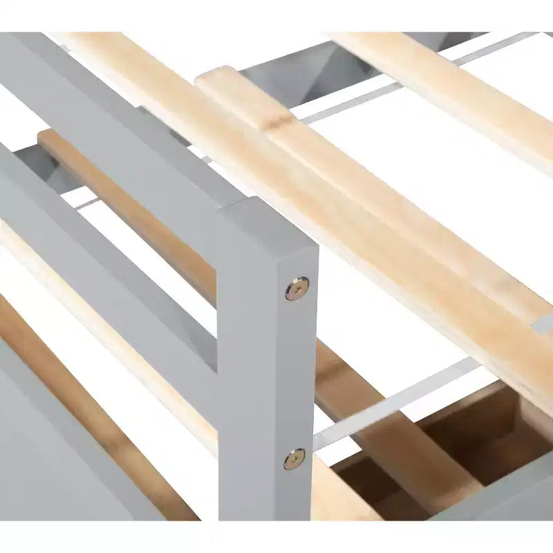 MAYEERTY Lit mezzanine complet en pin massif avec bureau sous le lit et espace optimisé