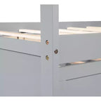 MAYEERTY Lit mezzanine complet en pin massif avec bureau sous le lit et espace optimisé