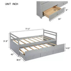 MAYEERTY Lit mezzanine complet en pin massif avec bureau sous le lit et espace optimisé