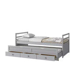 MAYEERTY Lit mezzanine complet en pin massif avec bureau sous le lit et espace optimisé
