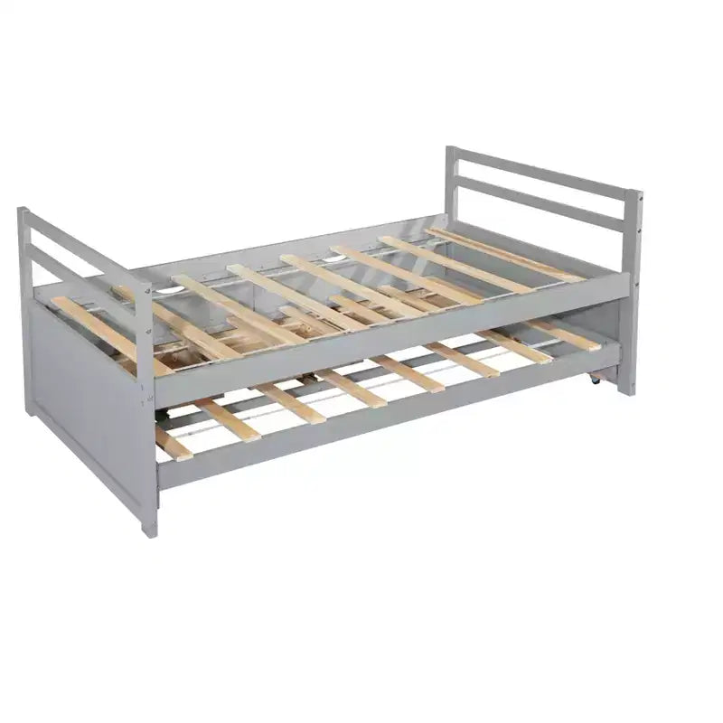 MAYEERTY Lit mezzanine complet en pin massif avec bureau sous le lit et espace optimisé