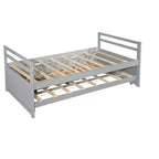 MAYEERTY Lit mezzanine complet en pin massif avec bureau sous le lit et espace optimisé