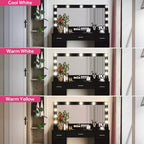 Coiffeuse moderne en bois GDFStudio Dentu 47 avec miroir, 3 modes d'éclairage et 3 tiroirs