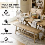 Banc d'entrée GDFStudio Eoghan 43 en bois massif de style campagnard avec étagère de rangement ouverte