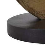 Table basse et d'appoint ronde pour petits espaces - Design à base incurvée avec plateau en bois pour la décoration du salon, de la chambre et de la maison - 22, doré et noir